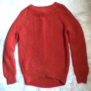 GAP Kids Coral Knit Curved Hemline Sweater Size S